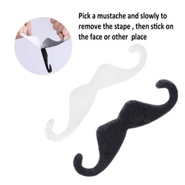 Whaline 5 Inch Large Self Adhesive Fake Mustaches Novelty Black Mustache for Masquerade Costume Party (6 Pieces)