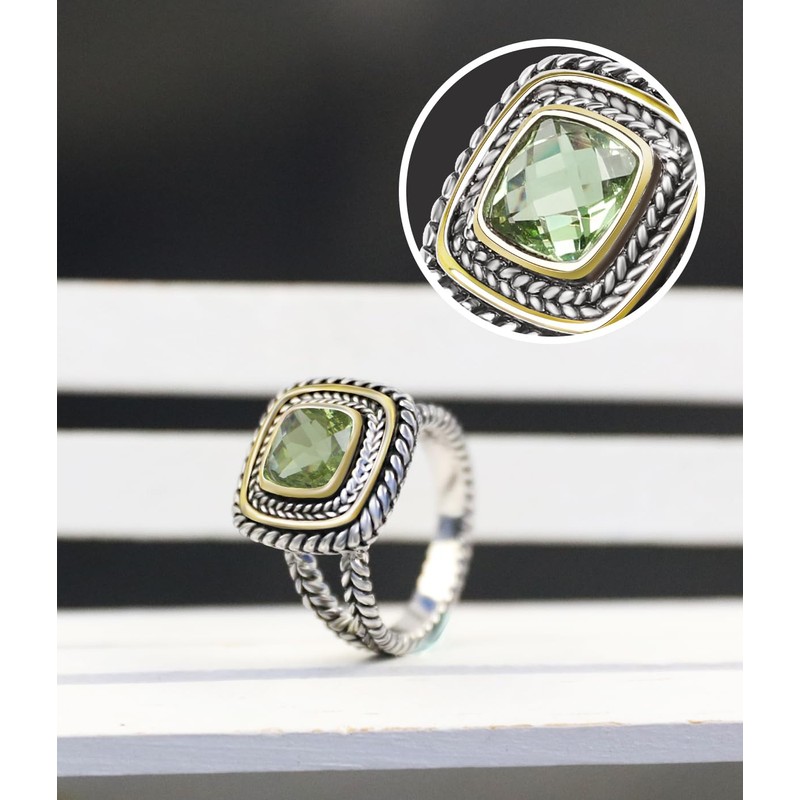 YYSuniee Designer Inspired Two Tone Statement Rings for Women 18K