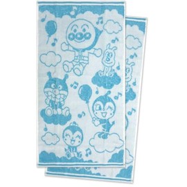 NASTO 2836002 2836102 Anpanman Face Towels, Set of 2, Approx. 13.4 x 23.6 inches (34 x 60 cm), Non-twist Jacquard Towel, Boys and Girls