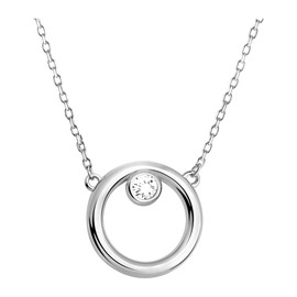 Sofia Milani - Women's Necklace 925 Silver with Zirconia Stones - Circle Pendant, Sterling Silver, Cubic Zirconia