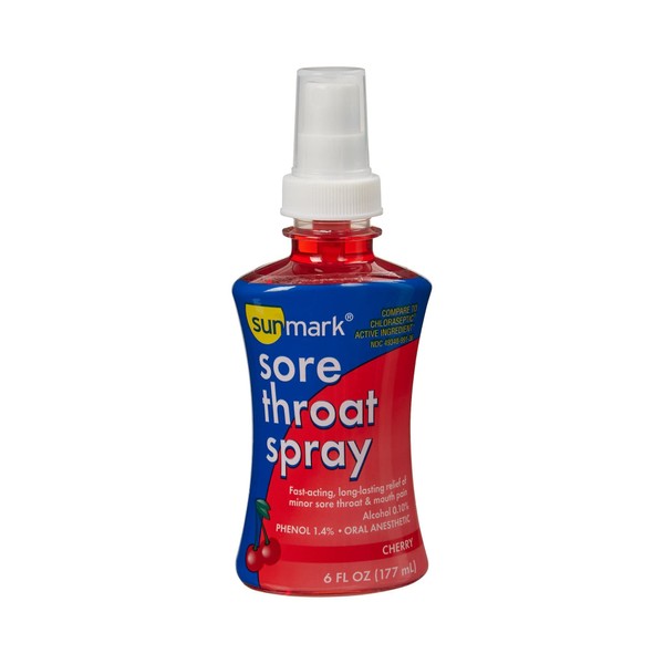 Sunmark Sore Throat Spray, Cherry 6 oz