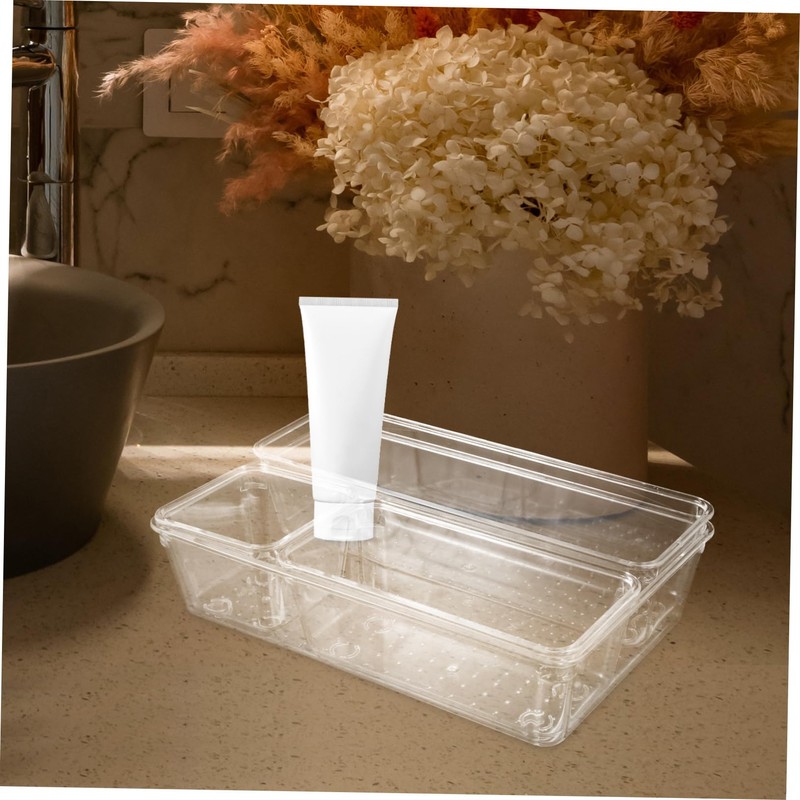 Mobestech 4pcs Kitchen Organizer Storage Box Filing Boxes Vanity Drawer