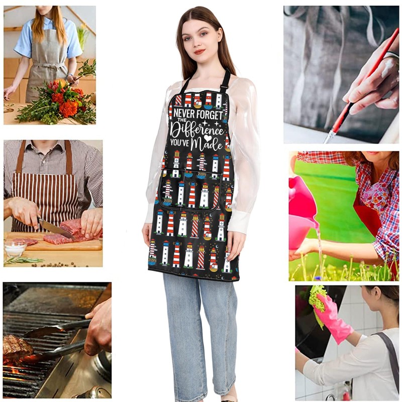 MYSOMY Lighthouse Kitchen Apron Lighthouse Lover Gift Sailor Themed Apron