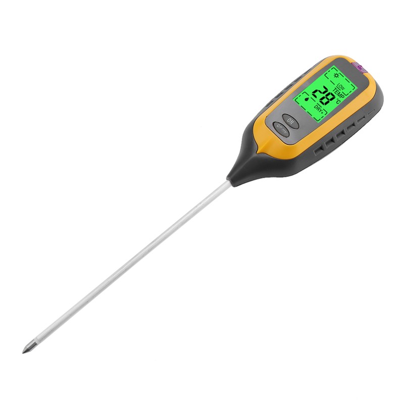 4 In 1 LCD Moisture Temperature Sunlight PH Tester Meter