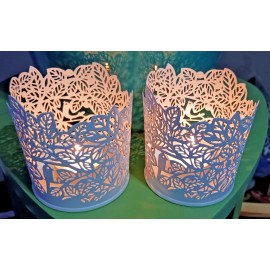 Ikea SAMVERKA Tealight holder, White, 3 ¼ " Steel BRAND NEW (SET OF 2)