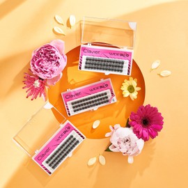 Clavier Wide Du2o False Eyelashes in Tufts, Eyelashes in a Tuft, Various Lengths from 8 to 14 mm, Ultra Volume, for a Perfect Look (14 mm)