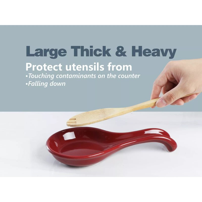 ONEMORE Ceramic Spoon Rest for Stove Top - Extra Wide