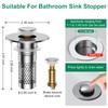 ​Bathroom Sink Drain Strainer,Universal Pop-Up Sink Stopper Hair Catcher, Anti-Clog