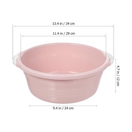 ULTECHNOVO 2 Pack Round Plastic Wash Basin, Portable Dish Tub Dishpan Stackable Camping Dishpan, Multipurpose Washtub for Face Cleansing Dish Wash Vegetable Fruit Wash Home Use(Size, Pink)