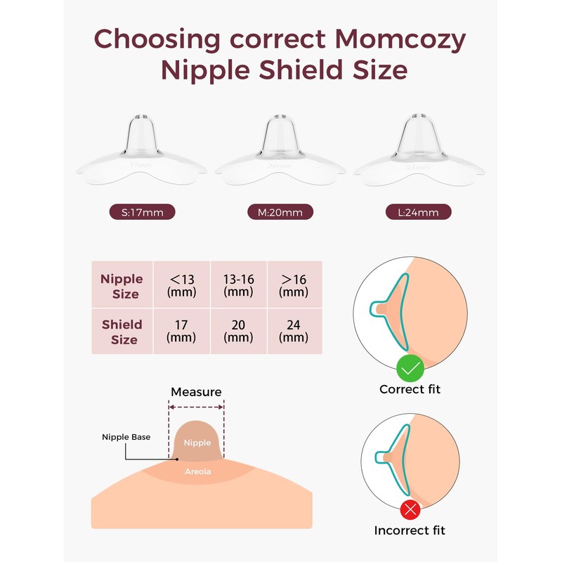Momcozy Nipple Shield, Floral Contact Nipple Shield for Breastfeeding Moms