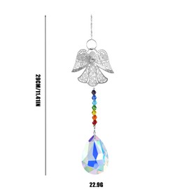 Crystal Sun Catchers for Garden, Hanging Rainbow Maker with Glass Ball Prism, Guardian Angel Suncatcher Ornament for Window, Home, Yard, or Outdoor Garden Decoration