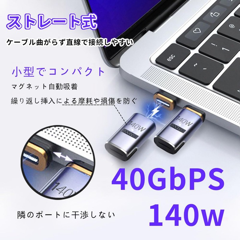 YFFSFDC USB-C Magnetic Type C Converter Adapter, USB 4.0 Auto