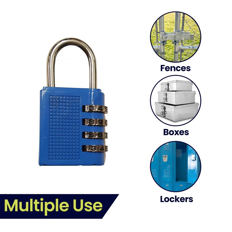 Dapetz ® 4-Digit Combination Padlock, Resettable Locker Padlock, Weatherproof Outdoor
