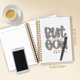 WARDOS But God Christian Notebook Journal 5.5x8.3, Coquette Bow Floral Bible Verse Journaling Notebook, Religious Prayer Journal for Woman, Christian Faith Based Gifts for Women