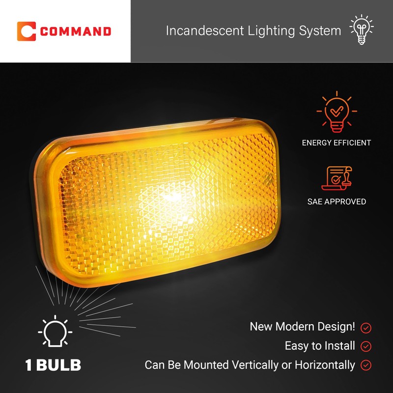 Command Electronics OEM 12V Modern Incandescent RV & Trailer Clearance