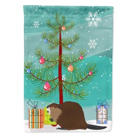 Caroline's Treasures BB9240GF Eurasian Beaver Christmas Garden Flag, Teal Mailbox Flag Decorative Yard Flag Banner Outside Patio Artwork Yard Flower Beds, Garden Size, Multicolor