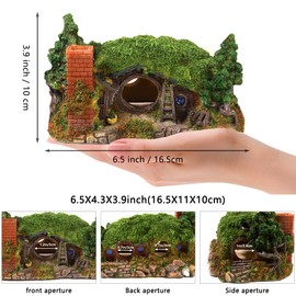 Aquarium Decorations Fish Tank Bubbler Decoration Small Aquarium Hobbit House Hidden Cave Adornment Betta Fish Tank Accessories Lord of The Rings Fish Tank Decorations