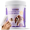 HICC PET Ear Finger Wipes for Dogs & Cats - Gently Remove Ear Wax, Debris - Sooths & Deodorizes - Relieve Ear Itching & Inflammation, Fresh Coconut Scent, All Natural Ingredients - 50 Count