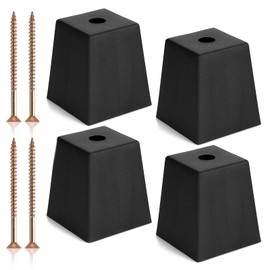 OwnMy 4PCS 3 Inch Plastic Furniture Legs Screw-in Plastic Sofa Legs Replacement Plastic Couch Legs, Square Plastic Furniture Feet Plastic Corner Legs Chair Legs Plastic Bed Risers Coffee Table Legs