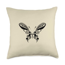 Butterfly Decor Cream Color Background Throw Pillow For Bed Throw Pillow