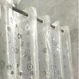 No Hook Bathroom Shower Curtain Liner 71x74 Inch 3D Frosted Bubble Heavy Duty Waterproof Shower Curtain Liner Plastic Shower Curtains PEVA No Hooks Need Shower Liner for Bathroom