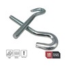 DOJA Industrial Thread Screw Hook, M8 x 60, Pack of