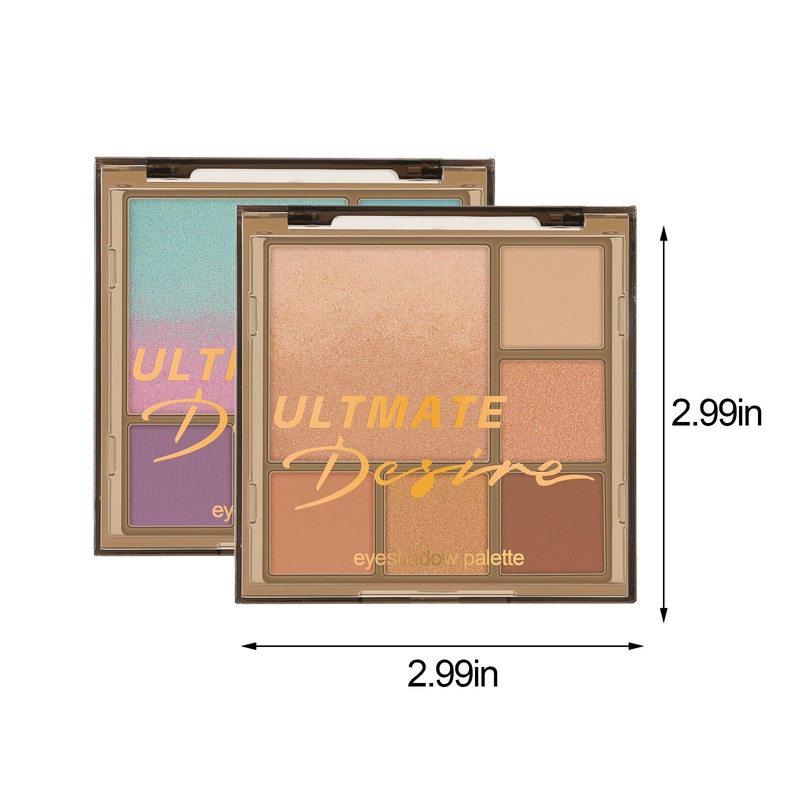 Apooliy 2 x Shimmer & Matte Eyeshadow Palette, Long-Lasting Cream