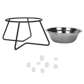 Stainless Steel Cat Food Bowl Raised Pet Dishes Bowl with Metal Stand for Water and Food Cats and Small Dogs