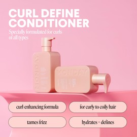 MONDAY HAIRCARE CURL DEFINE Conditioner with Peptides, Coconut Oil & Shea Butter for Curls of All Types 354 mL