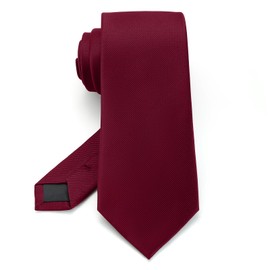 Junmaxroad Burgundy Ties For Men Solid Color Formal Neckties 3.15" (8CM) Men's Ties