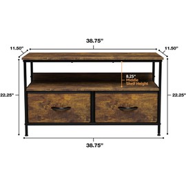 Sorbus TV Stand Dresser with 2 Drawers - Television Riser Chest with Storage - Bedroom, Living Room, Closet, & Dorm Furniture