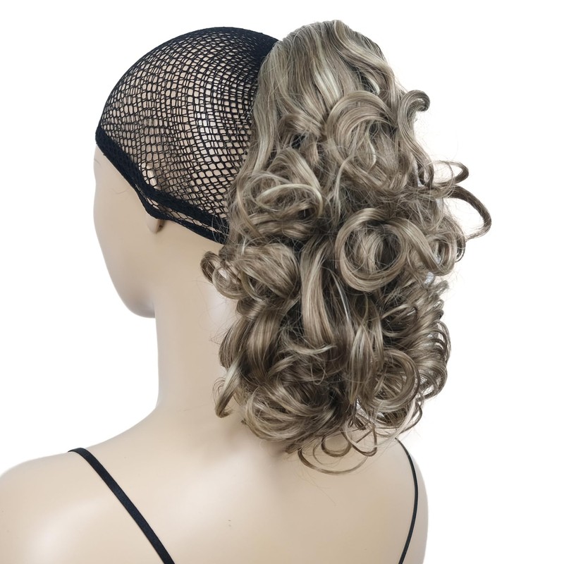 Lydell 12" Curly Wavy Ponytail Hairpiece Styled Clip In Claw