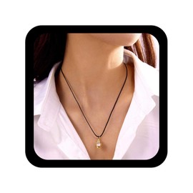 Allereya Vintage Muschel Anhänger Halskette Gold Perle Muschel Halsketten Kette Schwarz Leder Choker Halskette Einstellbar Leder Schnur Halsketten Schmuck Für Frauen (Muscheln)