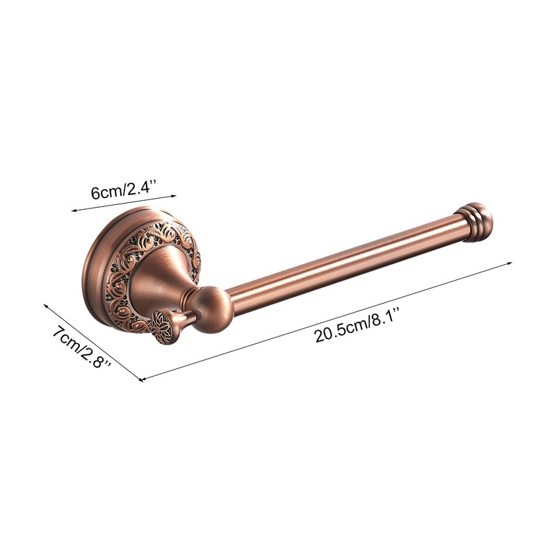 Red Copper Bath Roll Toilet Paper Holder, Wall Mounted Red