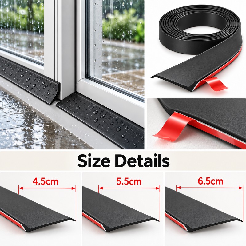 Self-Adhesive Window Water Blocking Bar – Rubber Rain Barrier Strip