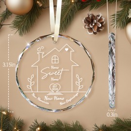 House Warming Gifts New Home, Housewarming Gifts for New Home 2025, Home Sweet Home Gift Ideas for Couple, 2025 First Christmas in New House Christmas Tree Glass Ornaments