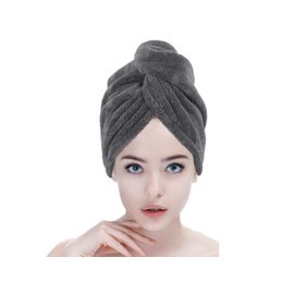 MIDASTRA FASHION Grey Microfiber Hair Turban Towel for Women Hair-Drying Magic Hair WRAP Towel Super Quick-Drying Towel Hair Dry Cap Salon Towel(Grey)