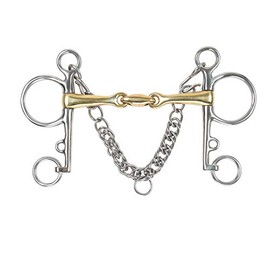 Shires Pelham Brass Alloy Horse Bit 5.4" Brass