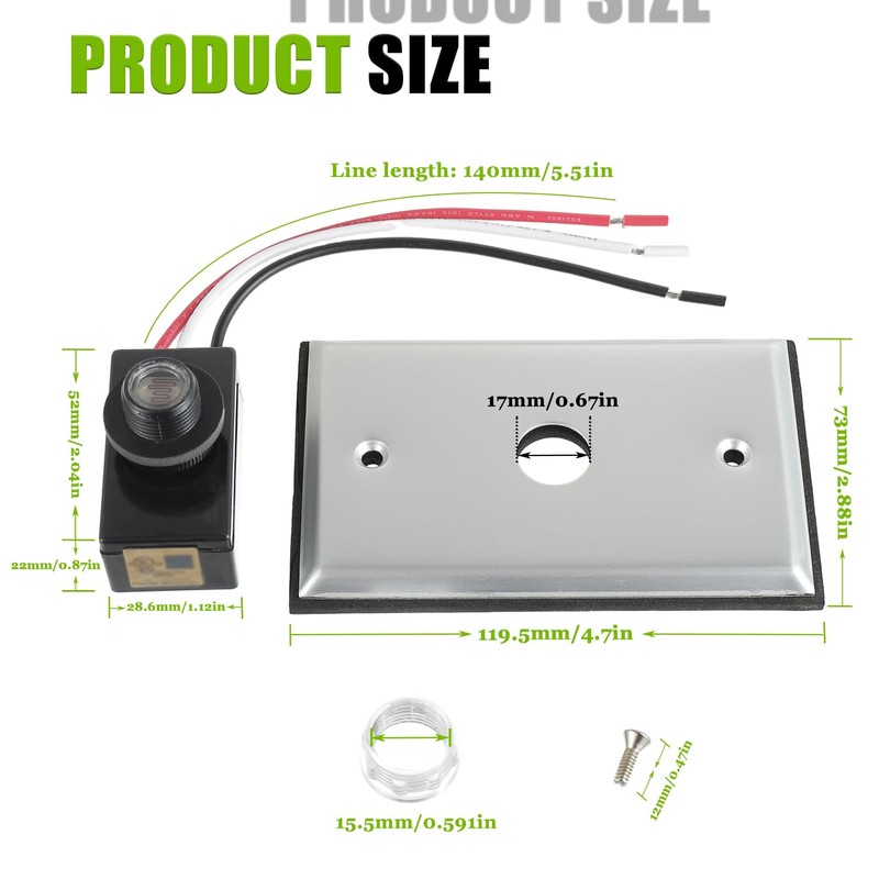 EPLZON Photocell Sensor for Outdoor Lights,120V-277V AC Dusk to Dawn