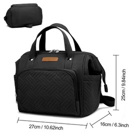 FHELAD - Bolsa pequeña para pañales, mini bolsa para bebé para ir de compras, caminar, mochila para niños para viajes, Negro1
