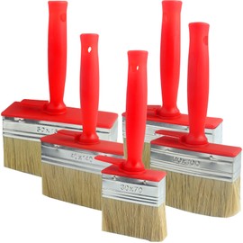 Roellgs 5pcs Fence Brush Paint Brush Set Floor Brush Wood Block Brush, suitable for all kinds of painting jobs