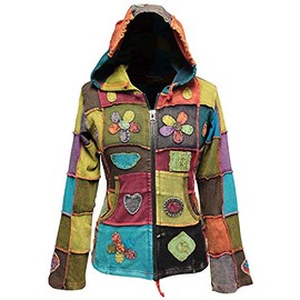 Shopoholic Fashion Women Love Peace Embroidery Hoodie [S] Multicolored