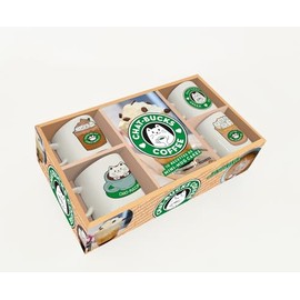 Chat-bucks coffee: Coffret avec 4 mini-tasses en céramique
