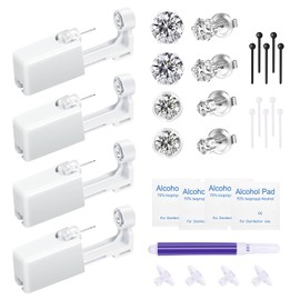 Makalong 4pcs Ear Piercing Kit, Self Ear Piercing Gun, Easy And Safe Ear Piercing Gun Kit, Disposable Earring Piercing Kit, Piercing Kit, Piercing Gun