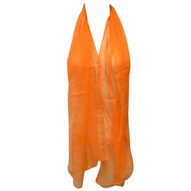 Wrapables Solid Color Silk Long Scarf, Orange