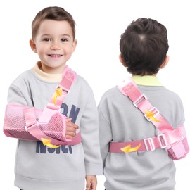 GAOUREL Arm Sling for Kids, Arm Brace with Support Plate, Arm Support Sling Shoulder Immobilizer for Children Shoulder Injury, Suit for Left and Right Arms, Boy and Girl（Pink-S）