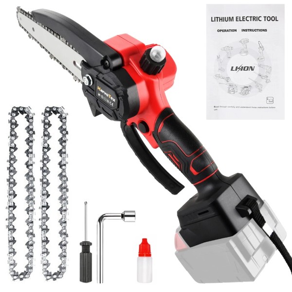 HarvoTex 6Inch Electric Mini Chainsaw Cordless 2 Chains Hand-held for