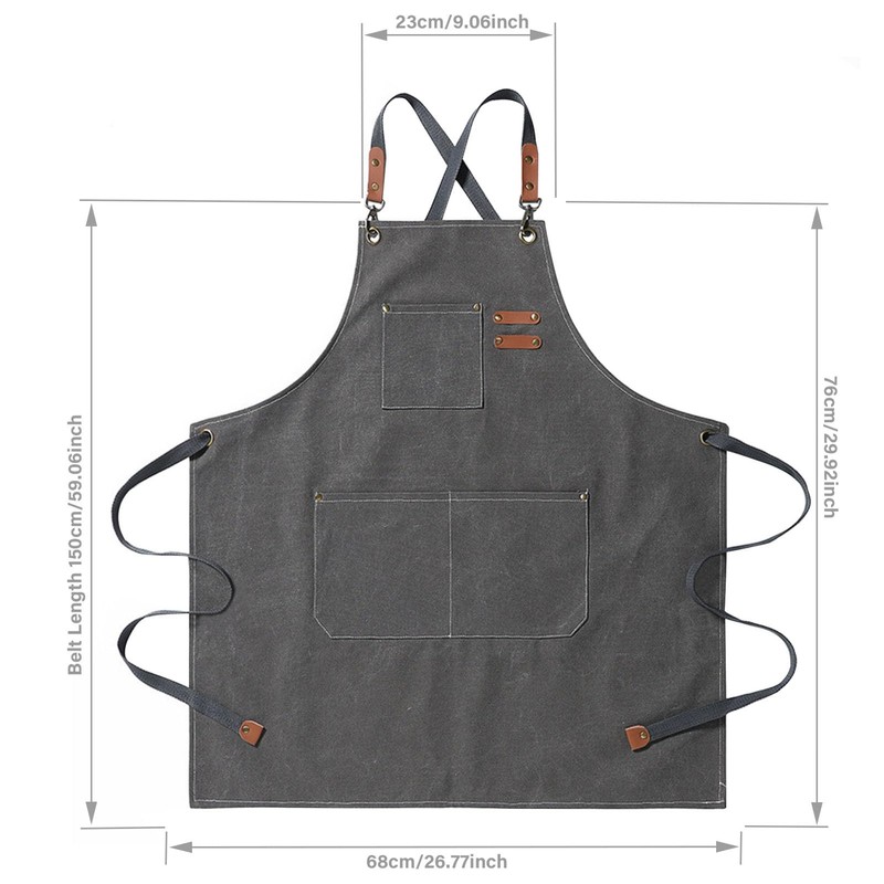 HIUOUIH Men's Kitchen Apron 76 x 68 cm Cooking Apron