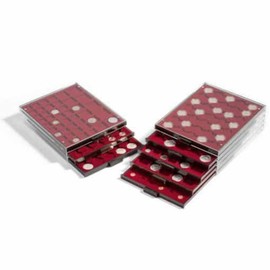 coin box 35 square compartments up to 35 mm Ø, smoke coloured