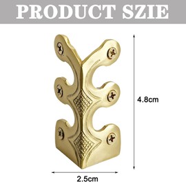 Brass Metal Baseboard Corner Protectors with Screws, Vintage Dust Corners for Stairs, Skirting Board Corner Guards, Durable Brass Stair Corners, Metal Corner Protectors for Home & Office (10, Gold)